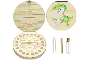 SHENGRUILI Zahnbox Holz Milchzähne Box,Milchzahndose,Zahnbox für Milchzähne,Milchzahndose Mädchen,Aufbewahrungsbox für Baby-Zähne,Zahnschachtel Milchzähne,Eiswürfelformen Ice Cube Tray,Quadratische