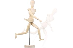OHMILL Artists Wooden Manikin Blockhead Jointed Mannequin Drawing Mannequin Home Decoration Perfect for Drawing The Human Figure Artist Figure Doll Model Sketch Charcoal Posable Art Figure Manikin