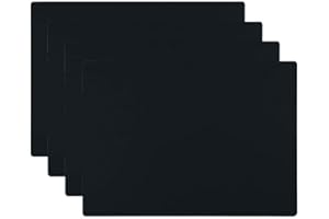 HomeDo Alfombrilla Antideslizante de Silicona para Horno, Impermeable, Antideslizante, Alfombrilla de Cocina, Almohadilla de protección para la encimera (Negro, 30 x 40 cm, 4 Unidades)