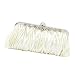 Magideal Lady Satin Evening Handbag Crystal Clutch Wedding PUrse Bridal Bag White RS.930.00