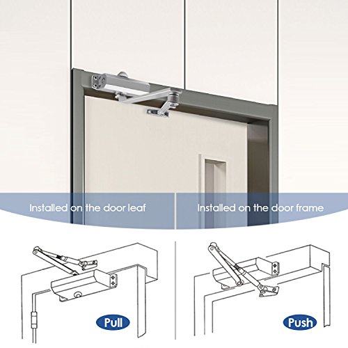 Amzdeal Türschließer Türstopper klein Aluminium-Druckguss Minitürschließer für Tür (Silber) - 5