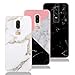 Produktbild 3X OnePlus 6 Hülle, XiaoXiMi Glattem Marmor Hülle Ultra Slim Leichte Case Stoßfest Anti-Scratch Hülle - Marmor Case Cover für OnePlus 6 - [Schwarz + Weiß + Pink]