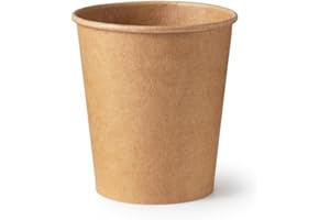 Inoverse 50 stück Kraftpapierbecher, Pappbecher, Einweg Coffee to Go Becher - 200ml, Braun, Kaffee to go Becher Pappe, 8oz Trinkbecher für Tee, Einwegbecher, Papierbecher, Kaffeebecher to go