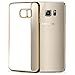 Produktbild Saxonia Samsung Galaxy S7 Edge Soft Flex Silikon Ultra Slim Case Handyhülle, Kratzfeste Durchsichtige TPU Schutzhülle Cover - Gold Farbrand
