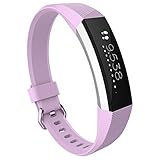 Altsommer Multi Farben Uhrenarmband für Fitbit Alta HR*160-210mm(160-210mm) Macaron Farbe Silikon Band Sportarmband,Armbanduhr Ersatzarmband mit Schnellverschluss für Damen Herren (Lila)
