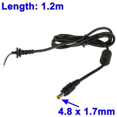 Kab24® Netzteilkabel 1,2m offenes Ende mit Zugentlasung auf 4,8mm / 1,7mm DC Holhstecker gerade