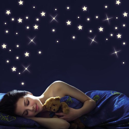 Wandtattoo Loft 40 Stück nachtleuchtende Sterne und Punkte für einen tollen Sternenhimmel in Kinderzimmer oder Schlafzimmer (fluoreszierend) - 2