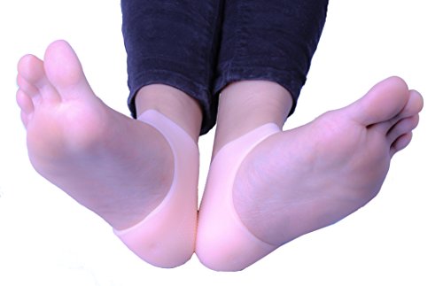 1pair Gel Heel Sleeve Moisturizing Silicone Heel Ankle sleeve for Pain Relief Cushion (Skin)