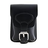 Modell: Macaulay Small Shalimar Kleine Bauchtasche - Gürteltasche aus Sattelleder v Size: \'S\' Vertikal, Colour:Black