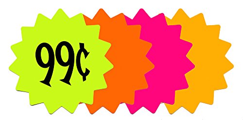 CoscoSign, Paper, Die-Cut Burst, Fluorescent, 4 x 4 Inches (090249)