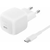 Belkin Kompakt Duvar Şarj Cihazı 45 W + USB-C - USB-C Kablosu, Apple iPhone 17, 16, 15, 14, Plus, Pro, Pro Max, Samsung Galax