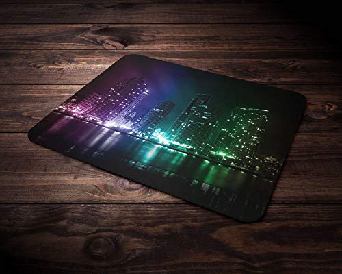 Colourful buildings soft 5mm Rubber PC Mouse Pad Mat - For Gaming Home or Office