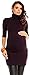 Zeta Ville Women's Maternity Stretch Warm Knit Bodycon Dress Polo Neck - 888c (Purple, 8/12)