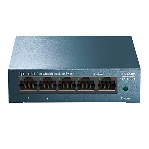 [New] TP-Link Switch 5 Puertos 10/100/1000 (LS105G) Switch ethernet, Switch gigabit, Indicador del Estado, chasis metálico Ultraligero con Super disipación de Calor, QoS