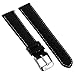 Produktbild 14 mm echtem Buffalo Grain Uhrenarmband aus Leder Band Herren Damen Gepolsterte SS Schnalle Schwarz/Weiß