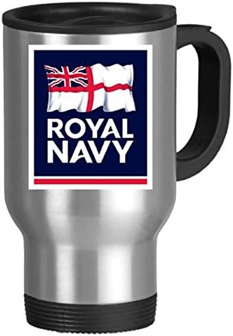 Royal Navy Logo- Silver Travel Mug by generations gone by