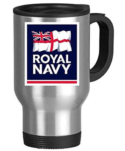Royal Navy Logo- Silver Travel Mug by generations gone by