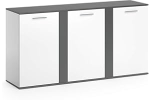Vicco Credenza Novelli, Antracite/Bianco, 155 x 80 cm con ante