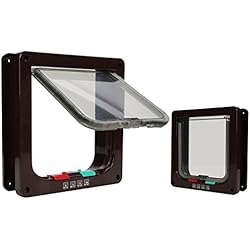 Itian Puerta Gato del Perro, Fuentes del Animal Doméstico, Puerta para Mascotas, la Dirección del Control de Acceso --- L (Marrón)