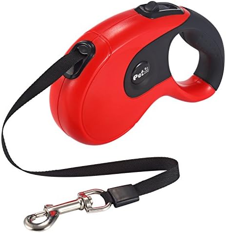 Retractable Dog Leash, 16.4 Feet Nylon Retractable Dog Leash with Nylon Ribbon Cord, Hand Grip, One Button Brake &amp; Lock for Small, Medium and Large Dogs