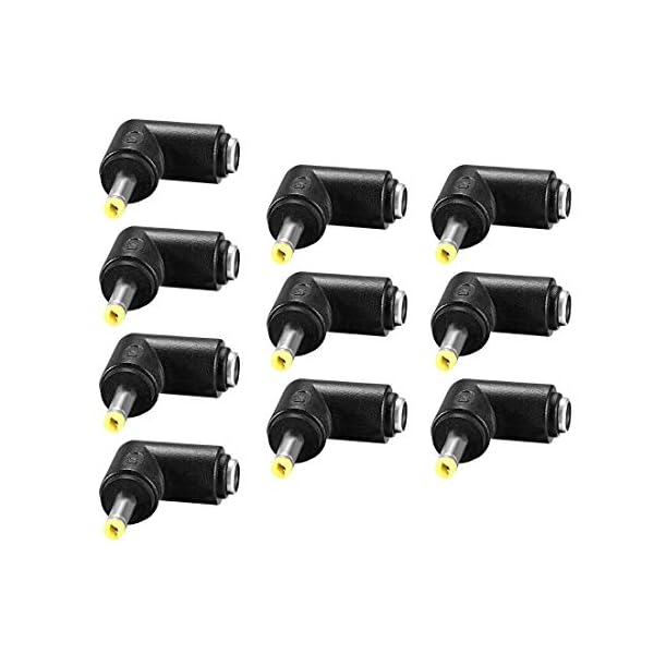 sourcing map DC Netzstecker 90 Grad rechtwinklig 4,0 mm x 1,7 mm Stecker auf 5,5 mm x 2,1 mm Buchse, 10 Stück