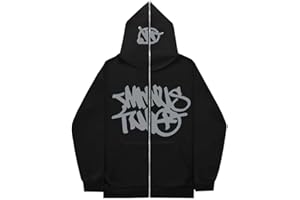 Heypres Minus Two Cargo Hoodie Herren Y2K Kapuzenpullover Hip Hop Streetwear Urban Pullover Unisex Casual Jacke