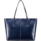  Ritzo by M ~ Ledertasche Damen groß Tasche Damen Shopper aus echtem Vintage Leder in Schwarz Cognac Braun und Blau (Blau)