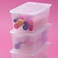 Ikea ASIA GLIS Plastic Rectangular Box with lid (Transparent, 17x10 cm) -Set of 3