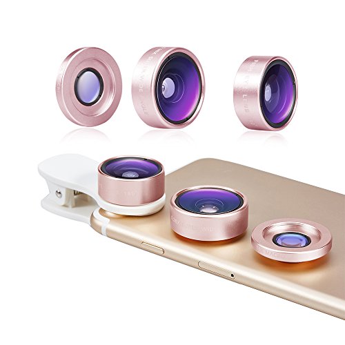 3 in 1 180 Grad Fisheye Fischauge Objektiv Plus 0.36x Super Weitwinkel Objektiv Plus 15X Makroobjektiv, Clip auf Handy Objektiv Kamera Objektiv Kit fÃ¼r Iphone 6s, 6, 5s, Samsung Galaxy und die meisten Smartphones
