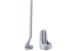 BULZEU Golf-Silikon-Toilettenbürste Langstielige Toilettenbürste Keine Sackgassen Toilettenreinigungsbürste Badezimmer-WC-Bürsten & Halter Set (Grau)