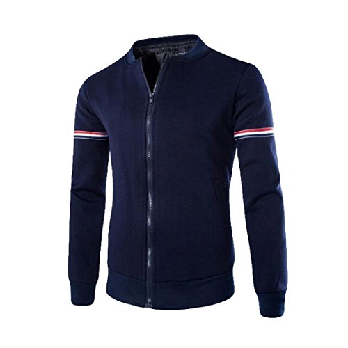 Preisvergleich Produktbild Männer Übergangsjacke Hoodie Venmo Reißverschluss Langarm Patchwork Sweatshirt Tops Jacke Mantel Outwear Bomberjacke Fliegerjacke Freizeitjacke Sportjacke Sweatjacke Zip Kapuzenjacke (Navy, M)