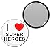 I Love Super Heroes - 77mm Round Compact Mirror