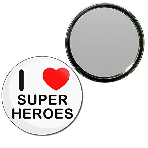 I Love Super Heroes - 77mm Round Compact Mirror