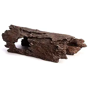 Reptile Log Hide Terrarium Decor, Aquarium Cave, Tank Accessories, Chameleon Cage Accessories, Snake or Gecko Habitat, Natural Looking Desert Hideout for Lizard, Frog, Crab, or Tarantula Enclosure