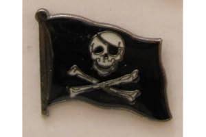 BUDDEL-BINI VERSAND Pin Anstecker Flagge Fahne Pirat Totenkopf Piratenpin Flaggenpin Badge Button Flaggen Clip Anstecknadel Piratenflagge Skull Bones
