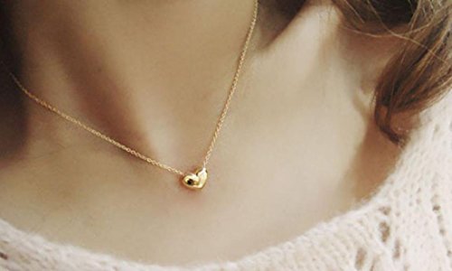Halskette, Ularmo Frauen Gold Herz Bib Statement Kette Anhänger Halskette Schmuck - 2