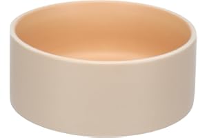 Flamingo Bol pour nourriture et eau de hanche ronde beige/orange - 800 ml, luxe en céramique de haute qualité, robuste et durable, design élégant