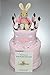 Baby Girl Two Tier Nappy Cake with Flopsy Bunny Soft Toy Peter Rabbit and Book New Born Baby Shower Gift