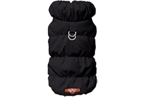 MOTTDAM Winter Coat for Dogs - Warm Fleece Vest, Waterproof Windproof Jacket With D Ring, Cozy Lined Clothes for Small Medium Large Puppies (Black, L)