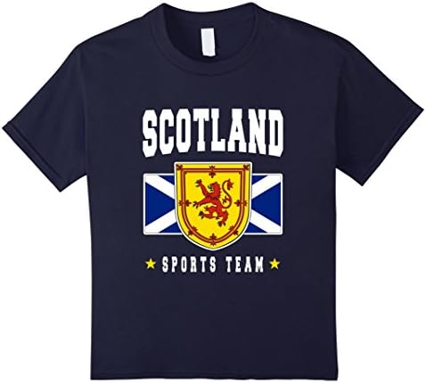 Kids SCOTLAND T-shirt Scottish Flag Tee Soccer Football Tshirt 8 Navy