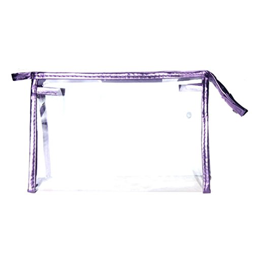 JACKY 1PC Clear Waterproof Storage Makeup Bags (Purple)