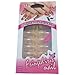 Set of 12 nice False Nails with Glue, Pink with Yellow glitter tips. By Fringed Iris