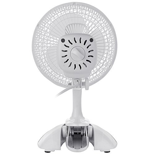 AMOS 6″ 15cm Clip & Tisch Ventilator Tragbarer Klemme Tischventilator Haus Büro Windmaschine 2 Geschwindigkeit Kippen Einstellbare Luftkühlung Elektrolüfter - 7