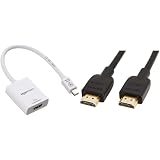 Amazon Basics Mini DisplayPort to HDMI Adapter & High-Speed 4K, Ultra HD, HDMI 2.0 Cable - 0.9m / 3 Feet (Latest Standard) S