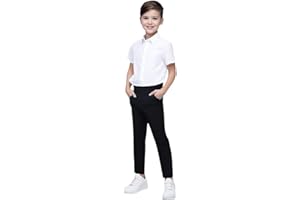 L S U Pantalon d'école slim pour garçon avec élastique dans le dos Gris Noir 1 an à 12 ans