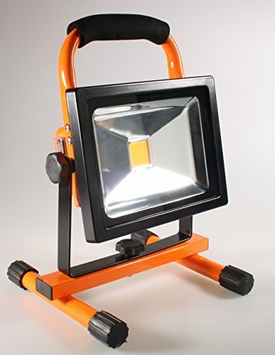 Sila Profi Work LED Arbeitsscheinwerfer Dimmbar 1800 Lumen 4200K (Kabellos) (min. 3h) - Akku Arbeitsleuchte 20W Lampe Partylicht Werkstattlicht Baustrahler Handscheinwerfer