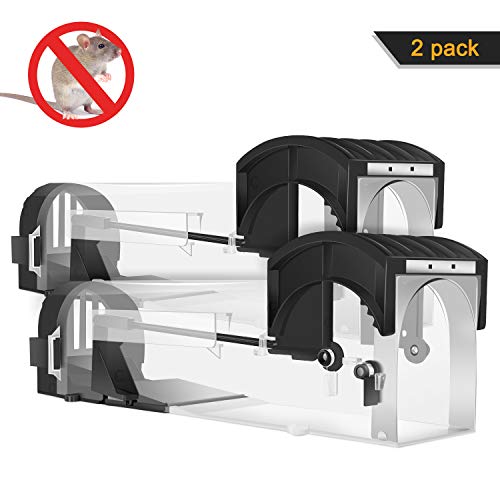 Preisvergleich Produktbild Yissvic Mausefalle 2er Set Maus Lebendfallen Rattenfallen Professionelle Kastenfalle Wiederverwendbare Ratten Falle für Küche Garten & Haus (Verpackung MEHRWEG)