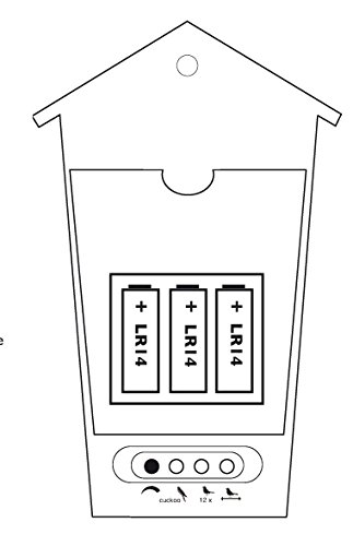 KooKoo BirdHouse weiss Wanduhr mit 12 natürlichen Vogelstimmen aus der Natur oder Kuckuck Kuckucksuhr moderne design Singvögel Uhr mit Pendel - 7