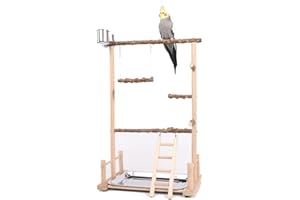 ATB-GIFT Parrot Playstand, Bird Playground, Papagei Vogel Spielplatz, Papageien Vogelständer Vogelspielplatz für Vogelkäfige, für Wellensittich Nymphensittich(36.5 * 23 * 57CM)
