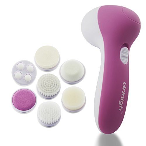 7-in-1 Rotating Face Cleansing Brush Grinigh® PRO Skin Care Kit with 7 Variable Usage Brushes Prevent Dead Head - for Cleaning, Massage,& Exfoliation - Remove Dead Skin and Extra Oil